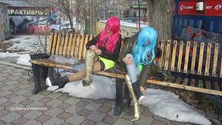 OlaampJelena FashionFootwearFun –Swapping OverkneeBoots outdoor  001 Part III [upl. by Osner793]