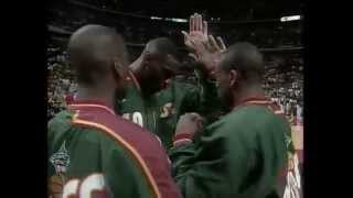 Chicago Bulls Introduction 1996 NBA Finals Game 6 vs Seattle Supersonics [upl. by Rebmaed497]