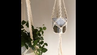 Macrame Plant Hanger  Tutorial  Beginner  Square Knot  Twisting Knot [upl. by Niawd]