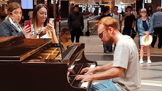 BOHEMIAN RHAPSODY Piano Performance at Rome Airport Passengers are shocked 😮 [upl. by Buckingham]