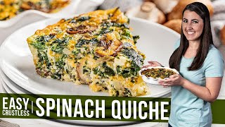 Easy Crustless Spinach Quiche [upl. by Dahij991]