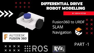 Fusion 360 to URDF  Simple Diff Drive Robot Modelling  ROS  Mapping  Navigation  Part 1 [upl. by Eudora]