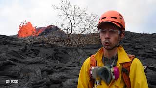 Kīlauea Volcano – USGS 24 Hour Watch Monitoring Lava Flow [upl. by Ahsiekit]