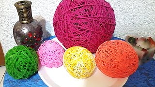 Como hacer esferas de hilo o estambre DIY How to make spheres thread [upl. by Moore]