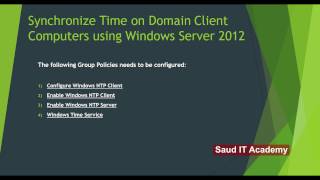 How to Synchronize Time on Domain Client Computers using Windows Server 2012 [upl. by Drhacir]