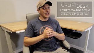 UpliftDesk LShaped Standing Desk V2 Unboxing amp Product Tour [upl. by Bayer]