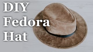 DIY FEDORA HAT from scratch  How to use your head measurement to draft and sew fedoracowboy hat [upl. by Richie]