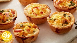 Mini Ham and Cheese Quiche Recipe  Wilton [upl. by Jacques812]