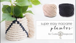 easy macrame planter sleeve [upl. by Dodge613]