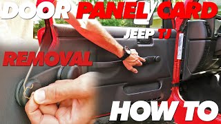 Jeep TJ Door PanelCard Removal [upl. by Keldon205]