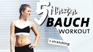 Bauch Home Workout  Kurz amp Intensiv  5 Minuten Core Training  Stretching [upl. by Soalokcin]