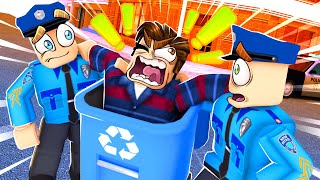 ROBLOX POLICE vs ME IN A RECYCLING BIN [upl. by Chaim]