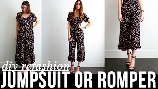 DIY very EASY dress to jumpsuit or romper refashion [upl. by Cottle150]