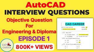 AutoCAD Interview Questions and Answers  Autocad objective questions with answer  Episode 1 [upl. by Whitten]