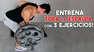 Entrena TODA la ESPALDA EN CASA con barra con 3 ejercicios [upl. by Nimajnab21]