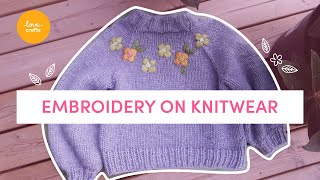 Embroidery on Knitwear  Community tutorials withme [upl. by Ryter61]