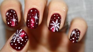 Christmas snowflakes  Tutorial nail art [upl. by Adnwahs712]