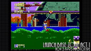 Launch Base Zone Act 1  Sonic 3 Nov 3 1993 Prototype [upl. by Atteinotna481]