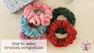 How to CROCHET SCRUNCHIES  Easy Beginner Tutorial [upl. by Oliver]