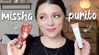 COMPARING 10 BB CREAMS Missha vs Purito  sidebyside demo  which should you buy [upl. by Wyly351]