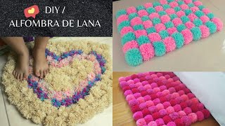 DIY Alfombras con pompones de Lana paso a paso [upl. by Jonme732]