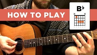 ⭐️ How to play the BFLAT chord Bb easy way amp hard way [upl. by Harald990]