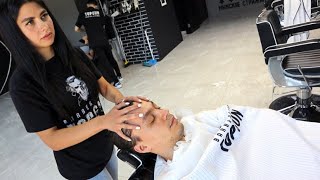 ASMR Head and Face Massage in Russian Barbershop [upl. by Novonod]