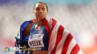 USA dominates in first mixed 4x400 relay Allyson Felix breaks Usain Bolts record  NBC Sports [upl. by Beret]