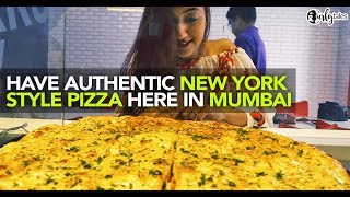 Authentic New York Style Pizza At Sbarro In India  Curly Tales [upl. by Nalor70]