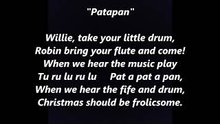 PATAPAN Patapan Turulurulu Willie French CHRISTMAS carol Lyrics Words text trendin Sing Along Song [upl. by Reemas]