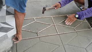 How to stampmould concrete cement flooring [upl. by Elmajian776]