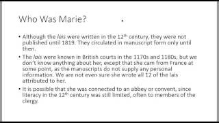 ENG 241 Lais of Marie de France [upl. by Ahkihs]