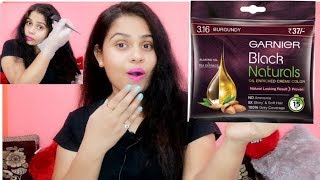 Garnier Black Natural Hair Color Burgundy Review Hindi  Rupees 37  That Perky Miss [upl. by Eelrahs]