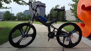 26in Folding Mountain Bike Review  How to Fold [upl. by Litnahc]