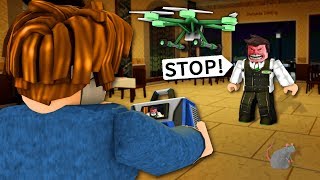 I flew my drone around a ROBLOX restaurant they got MAD [upl. by Gney919]