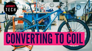 Converting Your Mountain Bike From An Air Shock To A Coil Shock [upl. by Clarke389]