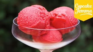 Raspberry Sorbet Recipe  Cupcake Jemma [upl. by Milas]