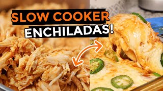 Easy Authentic Mexican SLOW COOKER Shredded Chicken ENCHILADAS Crockpot Recipe🇲🇽 [upl. by Teillo]