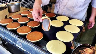 Pancake DORAYAKI Jiggly Fluffy Cake  Japanese Street Food [upl. by Asare]