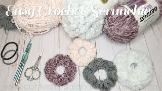 EASY CROCHET DIY Scrunchie  BEGINNER TUTORIAL [upl. by Lleraj]