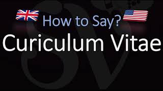 How to Pronounce Curiculum Vitae CORRECTLY Meaning amp Pronunciation [upl. by Anehs]