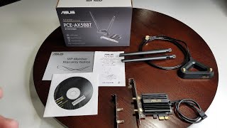 Asus AX3000 PCE AX58BT WiFi 6 Adapter Installation and Software Install [upl. by Lusa283]