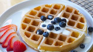 Secret Ingredient for crispy Waffles The Best Waffle recipe ASMR [upl. by Sucitivel]