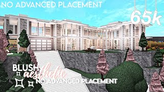 ROBLOX  Bloxburg 65K Blush Aesthetic Family Hillside Mansion No Advanced Placement  Build amp Tour [upl. by Htehpaj232]