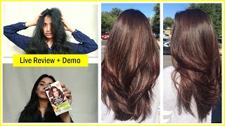 Garnier Color Naturals 532 Caramel Brown  Review  Demo  Hair Color At Home In 80 [upl. by Sosthina515]