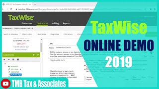 TaxWise Online Demo 2019  Tax Return Explained  How to Setup and Use the TaxWise [upl. by Akienom]