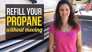 RV Living  How to refill your propane tank without moving your RV [upl. by Towers]