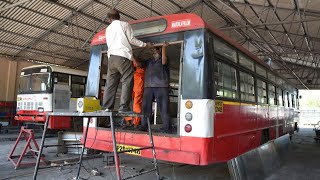 Andhra Pradesh APSRTC converts buses to goods vehicles in Vizag [upl. by Ainad]