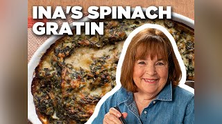 Ina Gartens Spinach Gratin  Barefoot Contessa  Food Network [upl. by Rawde712]