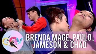 G Boys kiss Brenda Mage and Chad Kinis  GGV [upl. by Tybi]